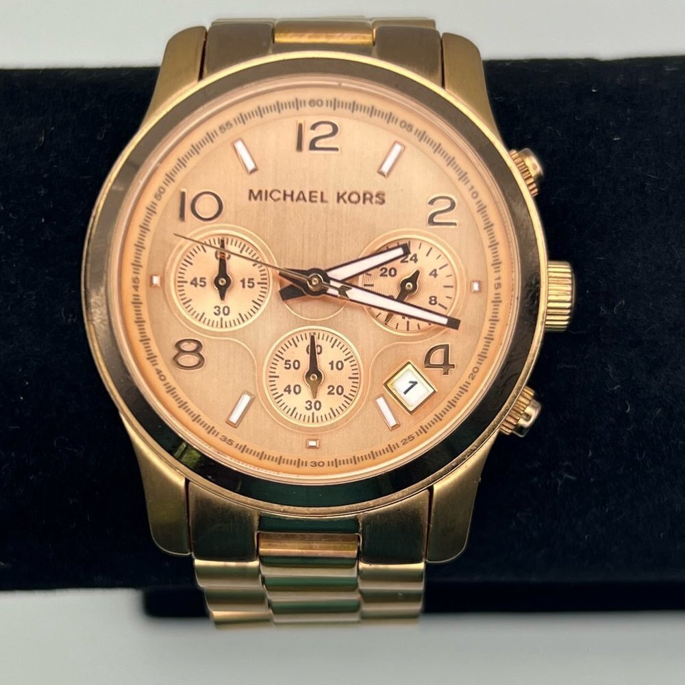 Michael Kors Chronograph Runway Rose Gold Watch MK5128 Extra Links & Working - Picture 4 of 11